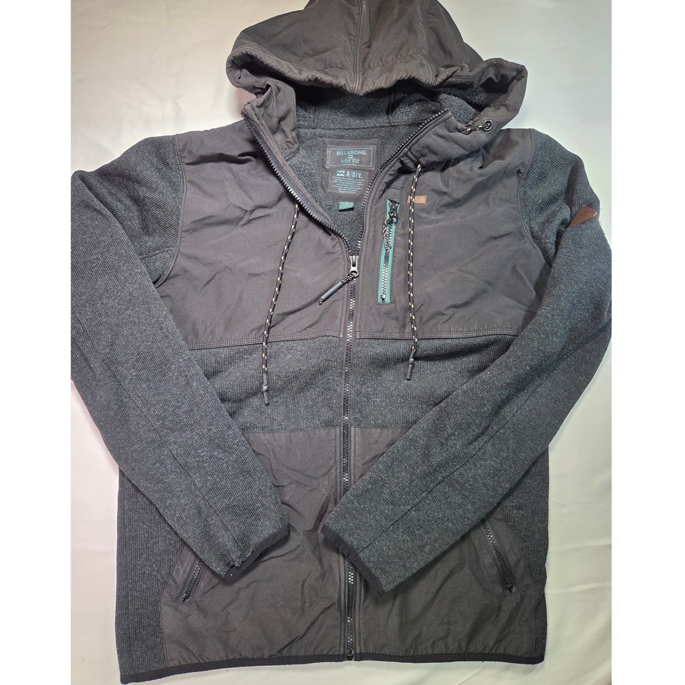Billabong A/DIV Adventure Division Mens Medium Black Full Zip Hooded Jacket